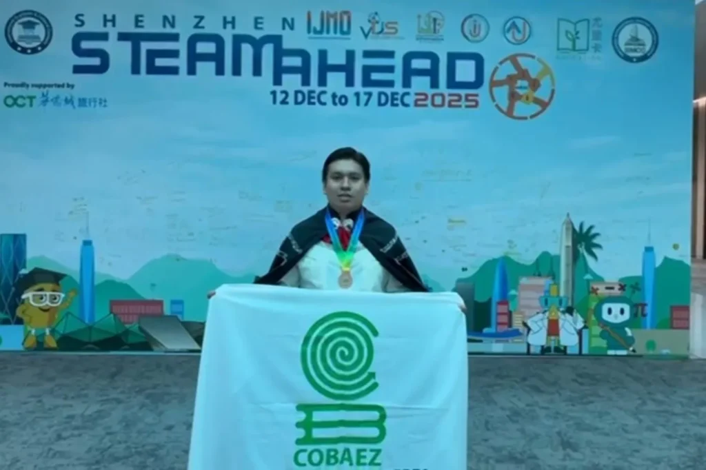 Gana medalla de bronce estudiante del Cobaez, en Olimpiada Internacional de Matemáticas, en China (1) Gana medalla de bronce estudiante del Cobaez, en Olimpiada Internacional de Matemáticas, en China